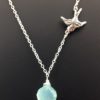 Silver Chalcedony Sparrow Chain & Earrings Duo